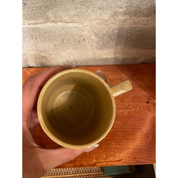 Vintage 60s 70 Boho Grandma Coffee Mug Yellow Retro Hippie Groovy - Picture 2 of 3